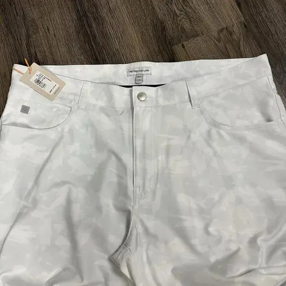 NWT Peter Millar Men's EB66 Brushstroke Camo Five-Pocket Golf Pants Grey 38x30